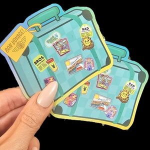 Set Of 2 ✌️" BON VOYAGE "Luggage Themed Dutch Bros Limited Edition Stickers NWT✨